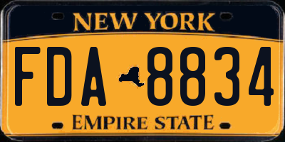 NY license plate FDA8834