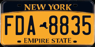 NY license plate FDA8835