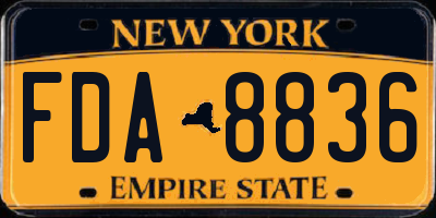 NY license plate FDA8836