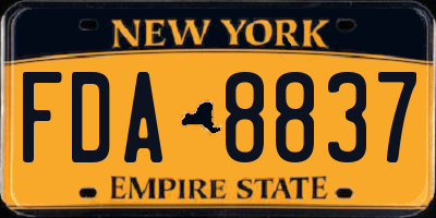 NY license plate FDA8837