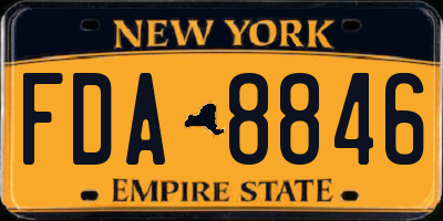 NY license plate FDA8846