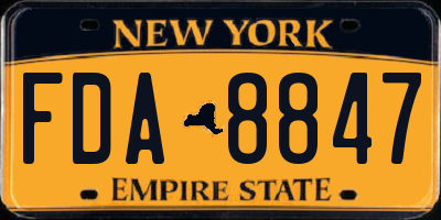 NY license plate FDA8847