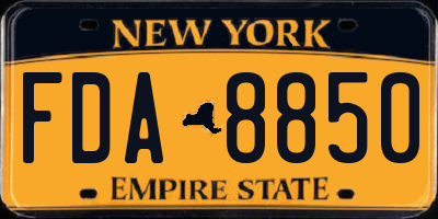 NY license plate FDA8850