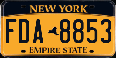 NY license plate FDA8853