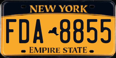 NY license plate FDA8855