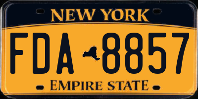 NY license plate FDA8857