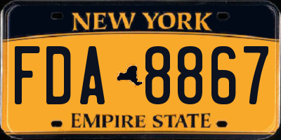 NY license plate FDA8867
