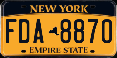 NY license plate FDA8870