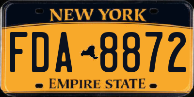 NY license plate FDA8872