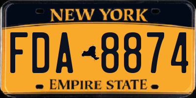 NY license plate FDA8874