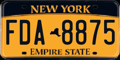 NY license plate FDA8875