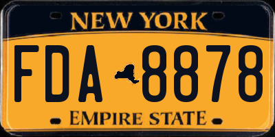 NY license plate FDA8878