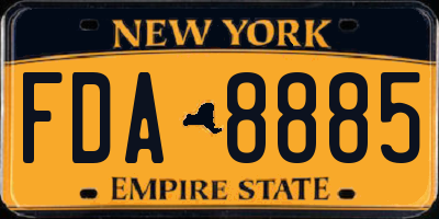 NY license plate FDA8885