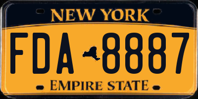 NY license plate FDA8887
