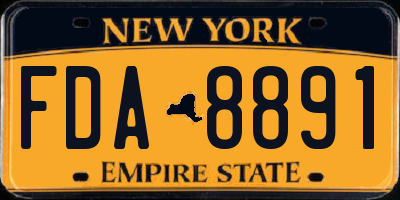 NY license plate FDA8891