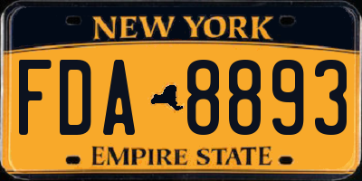 NY license plate FDA8893