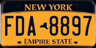 NY license plate FDA8897