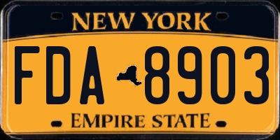 NY license plate FDA8903
