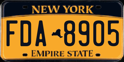 NY license plate FDA8905