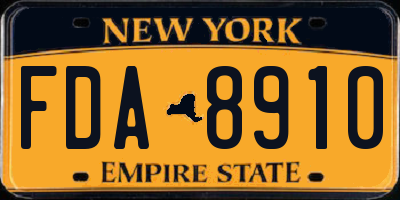 NY license plate FDA8910