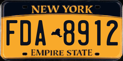 NY license plate FDA8912