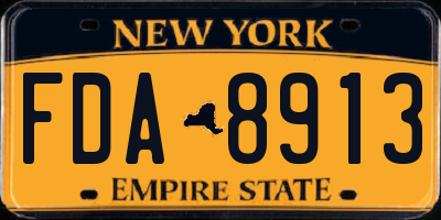 NY license plate FDA8913