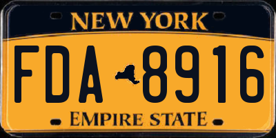 NY license plate FDA8916