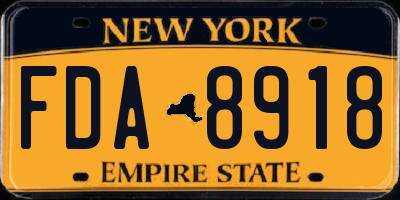 NY license plate FDA8918
