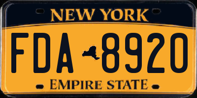 NY license plate FDA8920