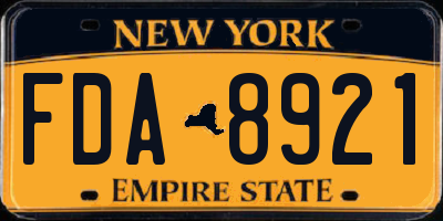 NY license plate FDA8921