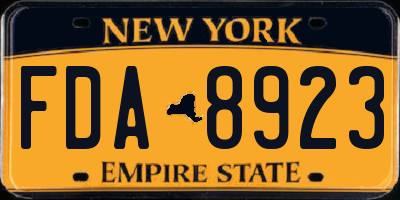 NY license plate FDA8923