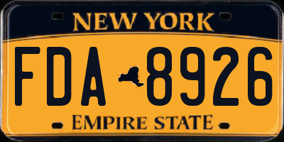 NY license plate FDA8926
