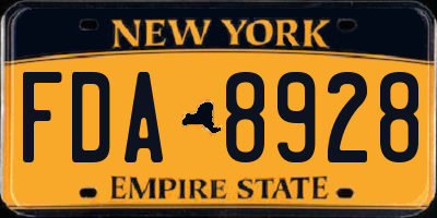 NY license plate FDA8928