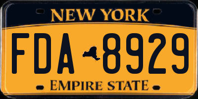NY license plate FDA8929