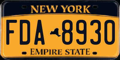 NY license plate FDA8930
