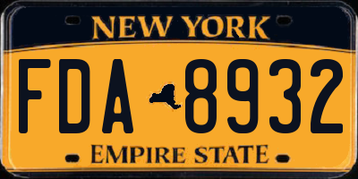 NY license plate FDA8932