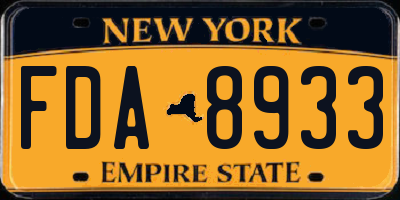 NY license plate FDA8933