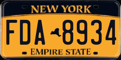 NY license plate FDA8934