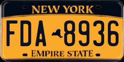 NY license plate FDA8936