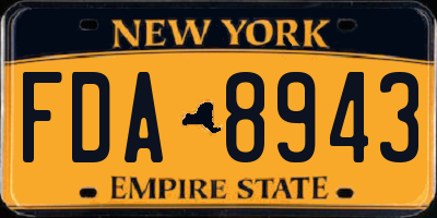 NY license plate FDA8943