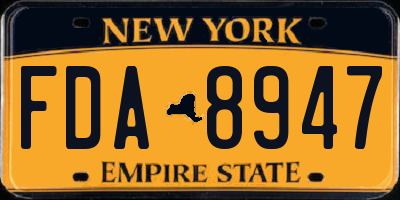 NY license plate FDA8947