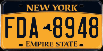 NY license plate FDA8948