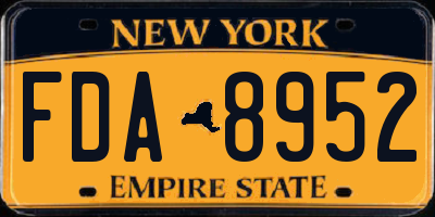 NY license plate FDA8952