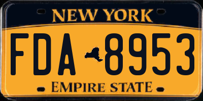 NY license plate FDA8953
