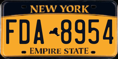 NY license plate FDA8954