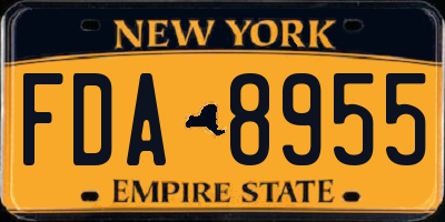 NY license plate FDA8955