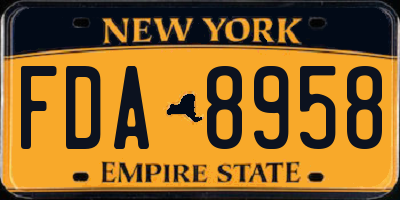 NY license plate FDA8958