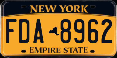 NY license plate FDA8962