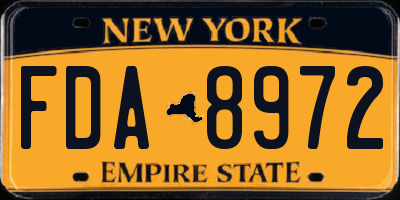 NY license plate FDA8972