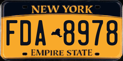NY license plate FDA8978